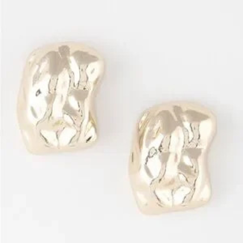Textured Statement Earrings - Gold (5032)